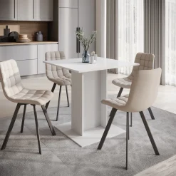 Cova - Eetkamertafel - Wit - 80x80x76 cm