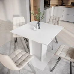 Cova - Eetkamertafel - Wit - 80x80x76 cm