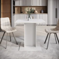 Cova - Eetkamertafel - Wit - 80x80x76 cm