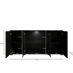 Cres 2 - Dressoir - Zwart - 150x40x70 cm