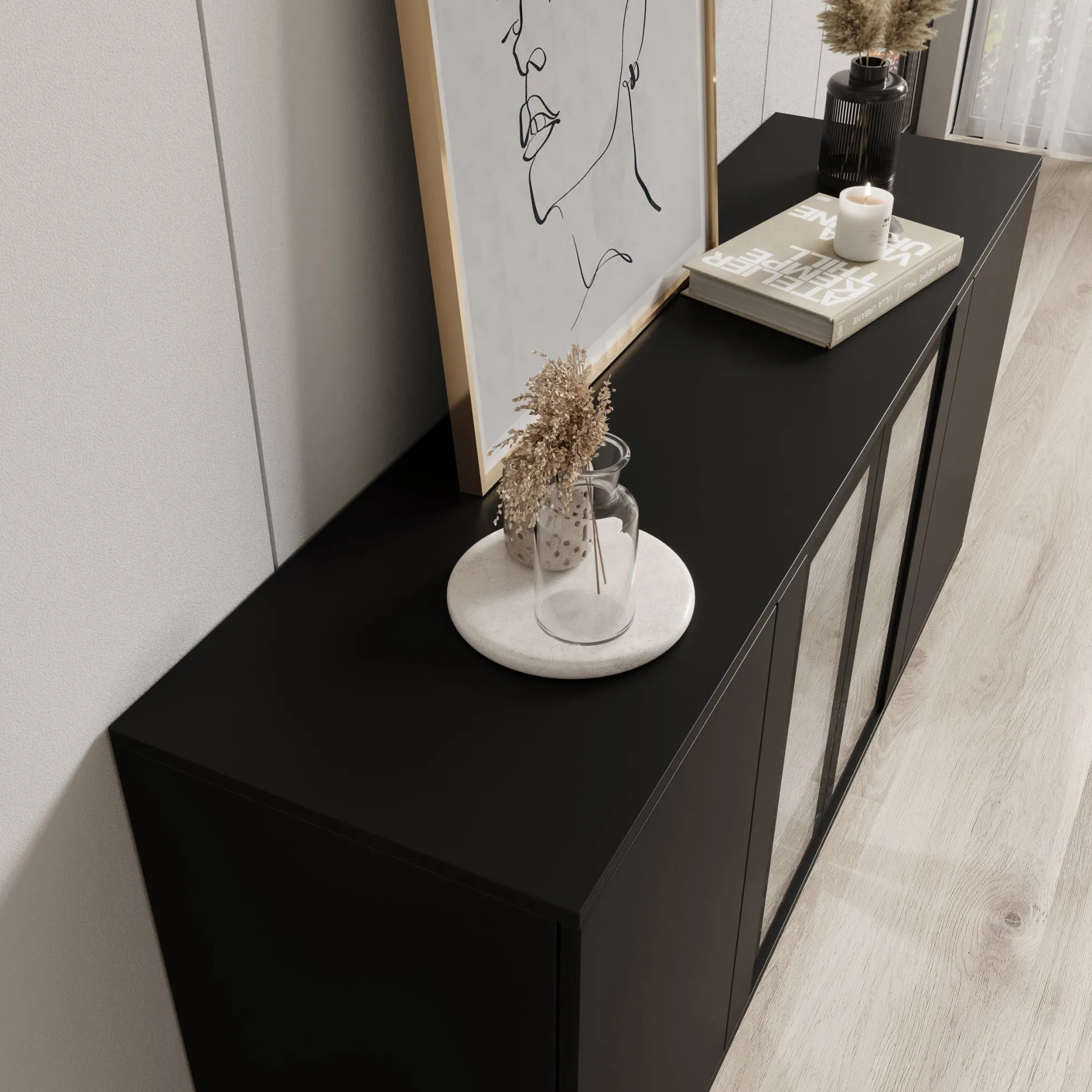 Cres 2 - Dressoir - Zwart - 150x40x70 cm