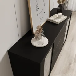 Cres - Dressoir - Zwart - 150x40x70 cm