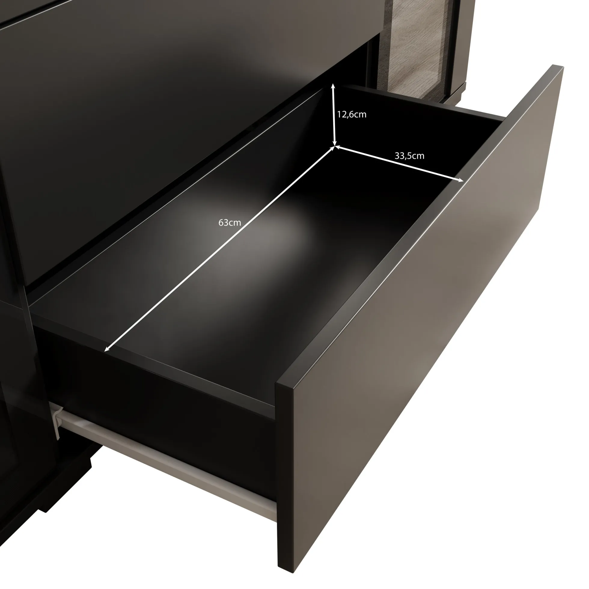 Cres - Dressoir - Zwart - 150x40x70 cm
