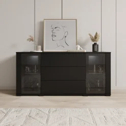 Cres - Dressoir - Zwart - 150x40x70 cm
