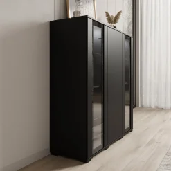 Cres - Dressoir - Zwart - 120x40x122 cm
