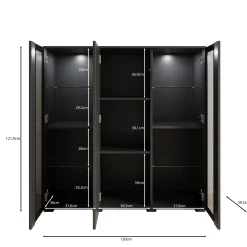 Cres - Dressoir - Zwart - 120x40x122 cm