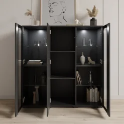 Cres - Dressoir - Zwart - 120x40x122 cm