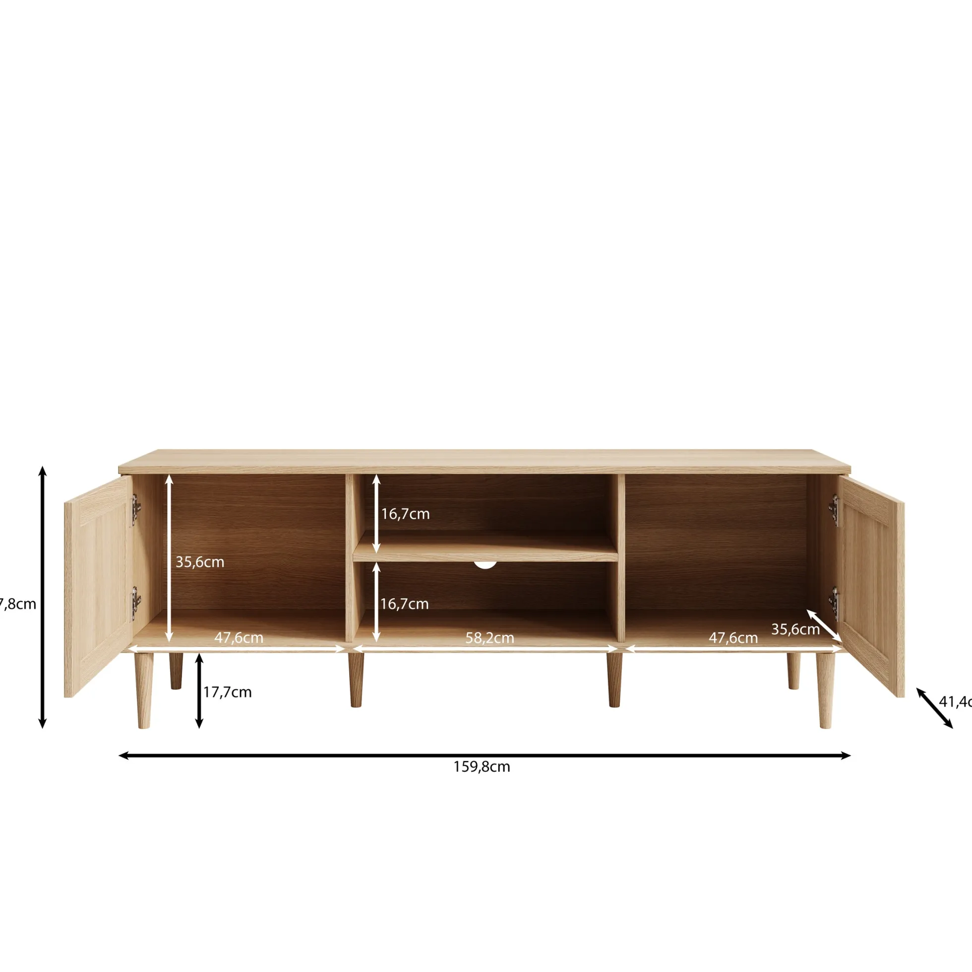 Crimson - TV-Meubel - Eiken - 160x41x58 cm