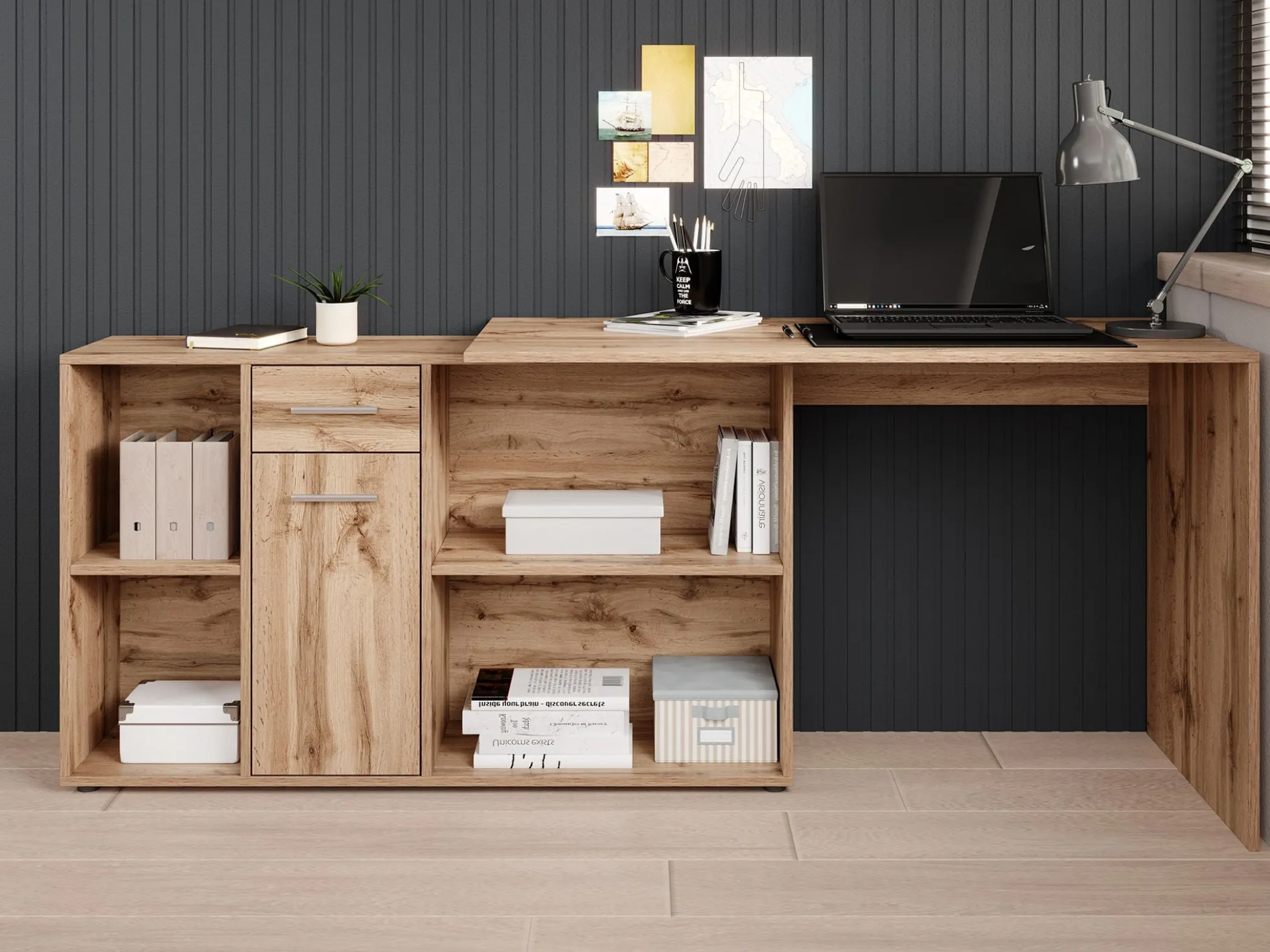 Crister - Bureau - Eiken - 122x120 cm