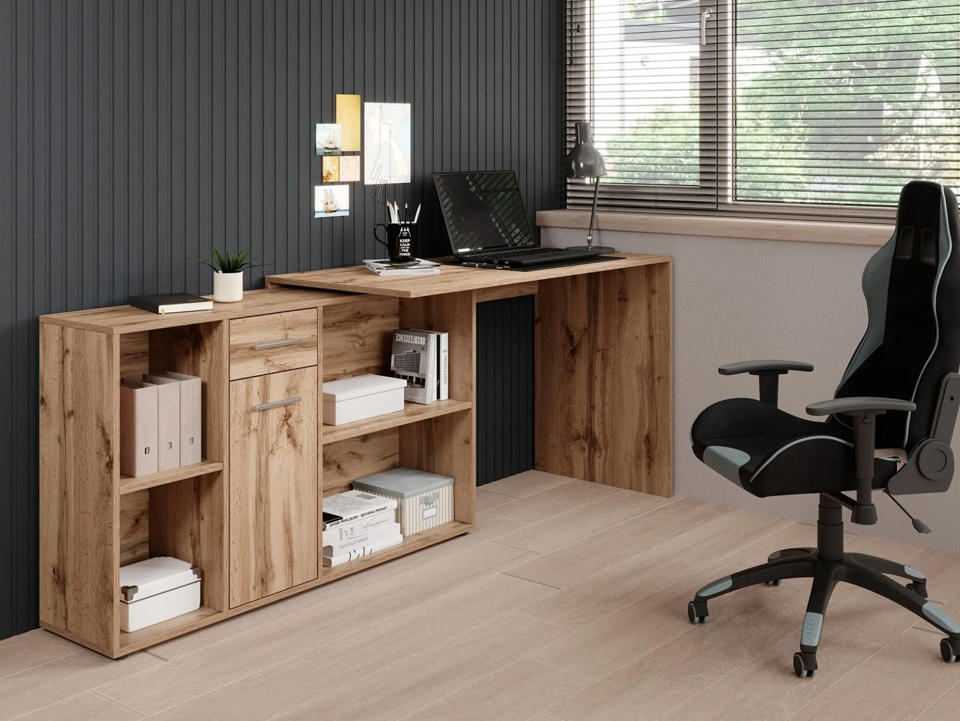 Crister - Bureau - Eiken - 122x120 cm