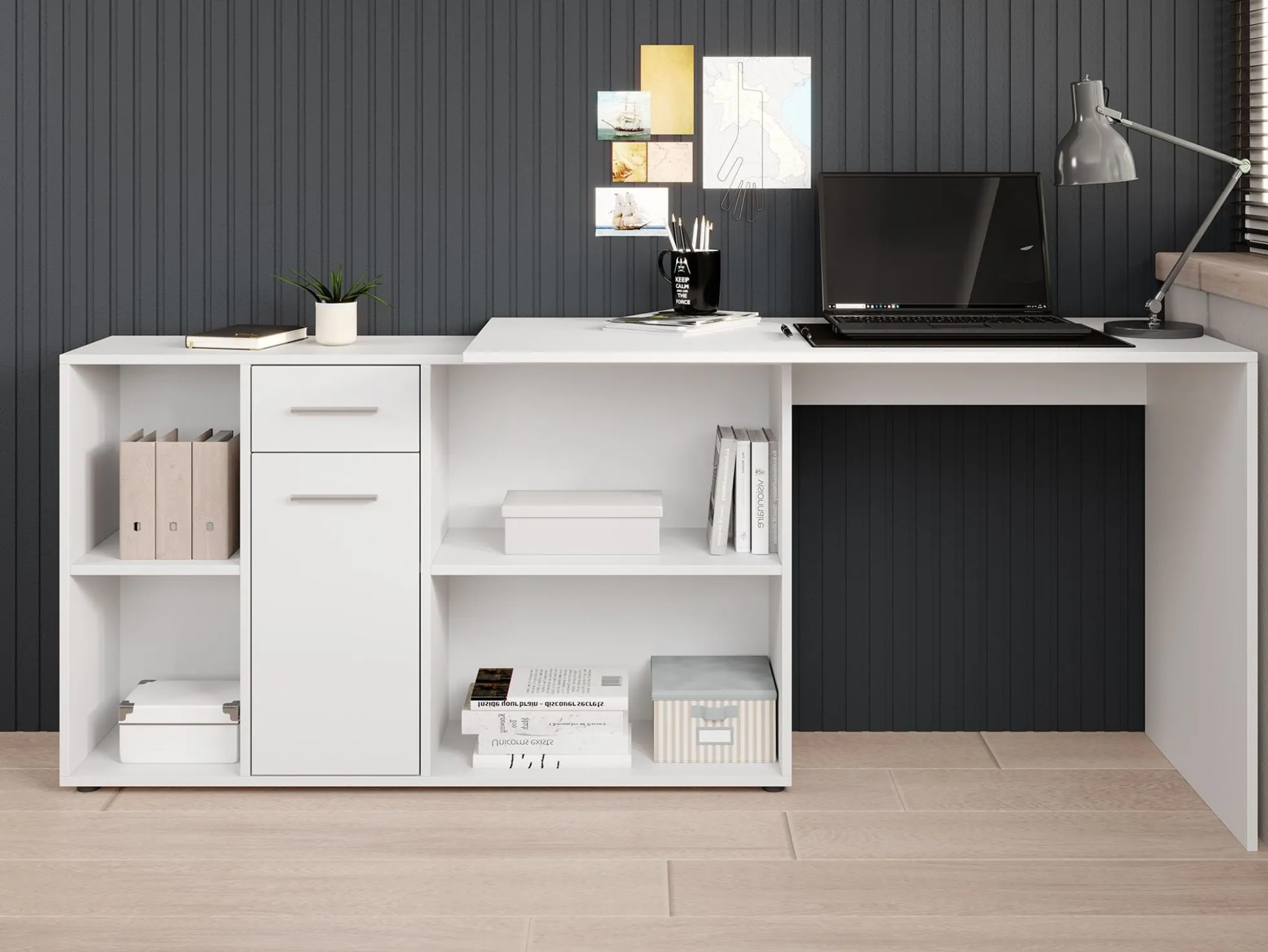 Crister - Bureau - Wit - 122x120 cm