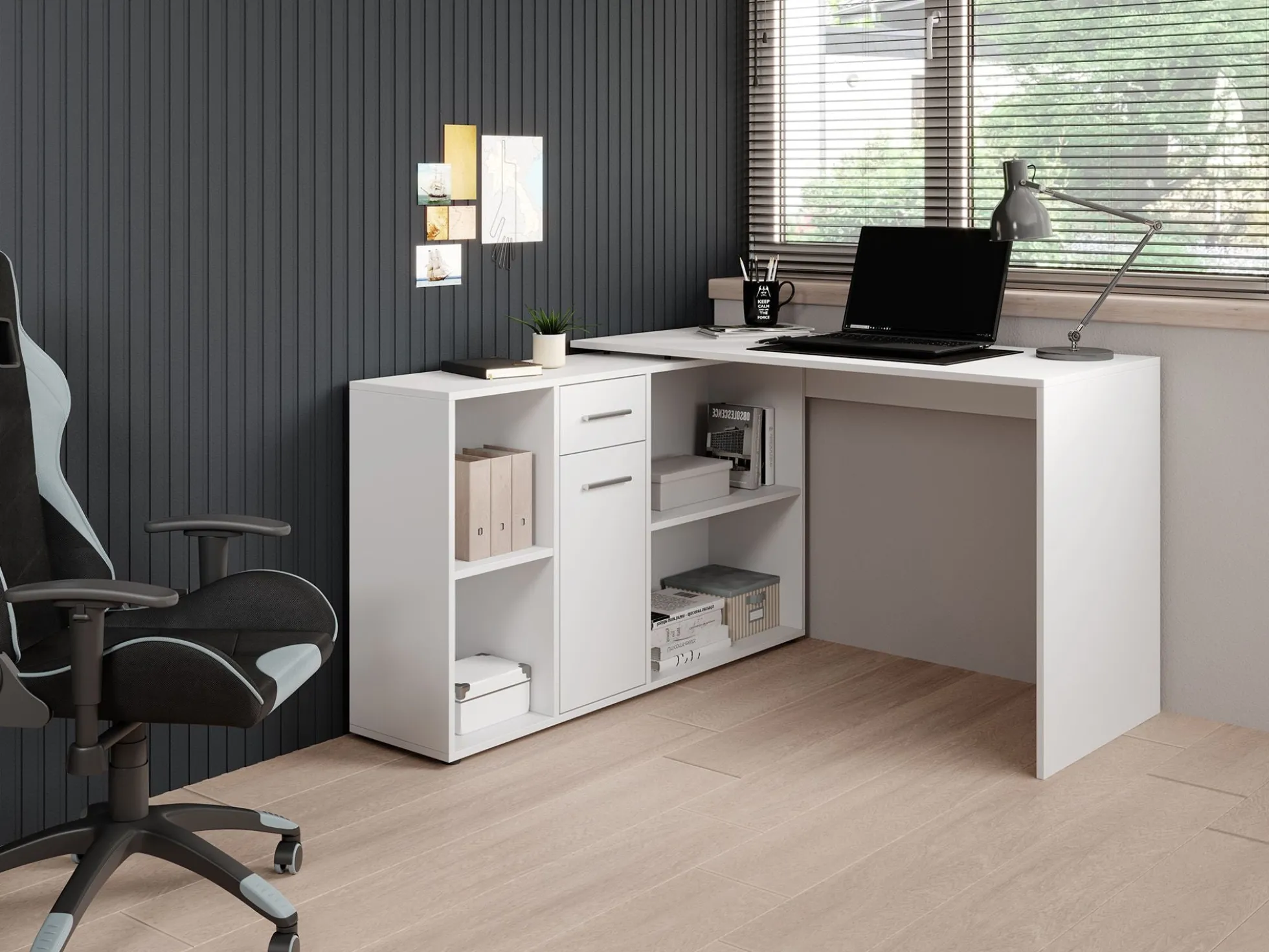 Crister - Bureau - Wit - 122x120 cm
