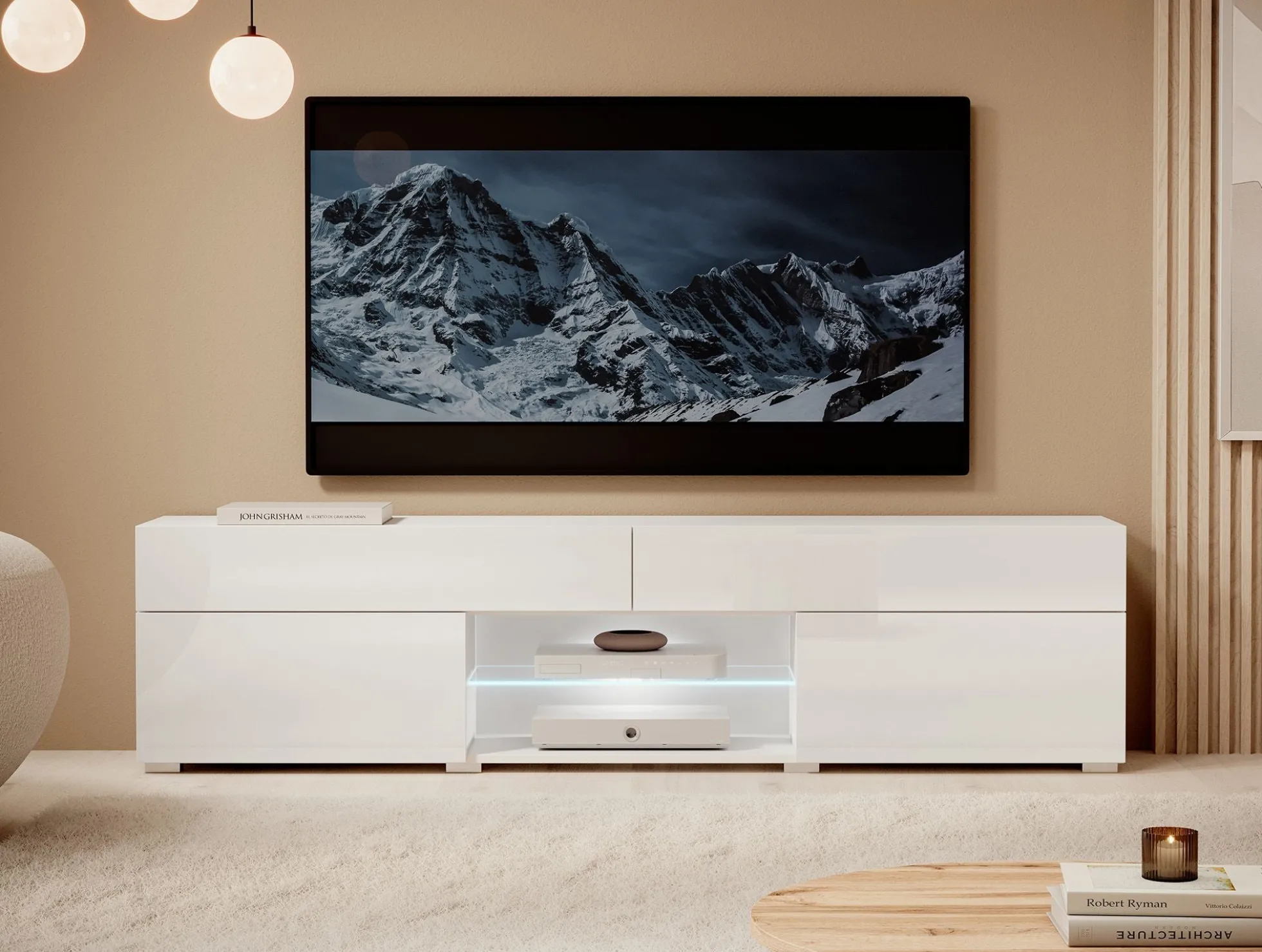 Cruise - TV-Meubel met verlichting - Wit - 180 cm
