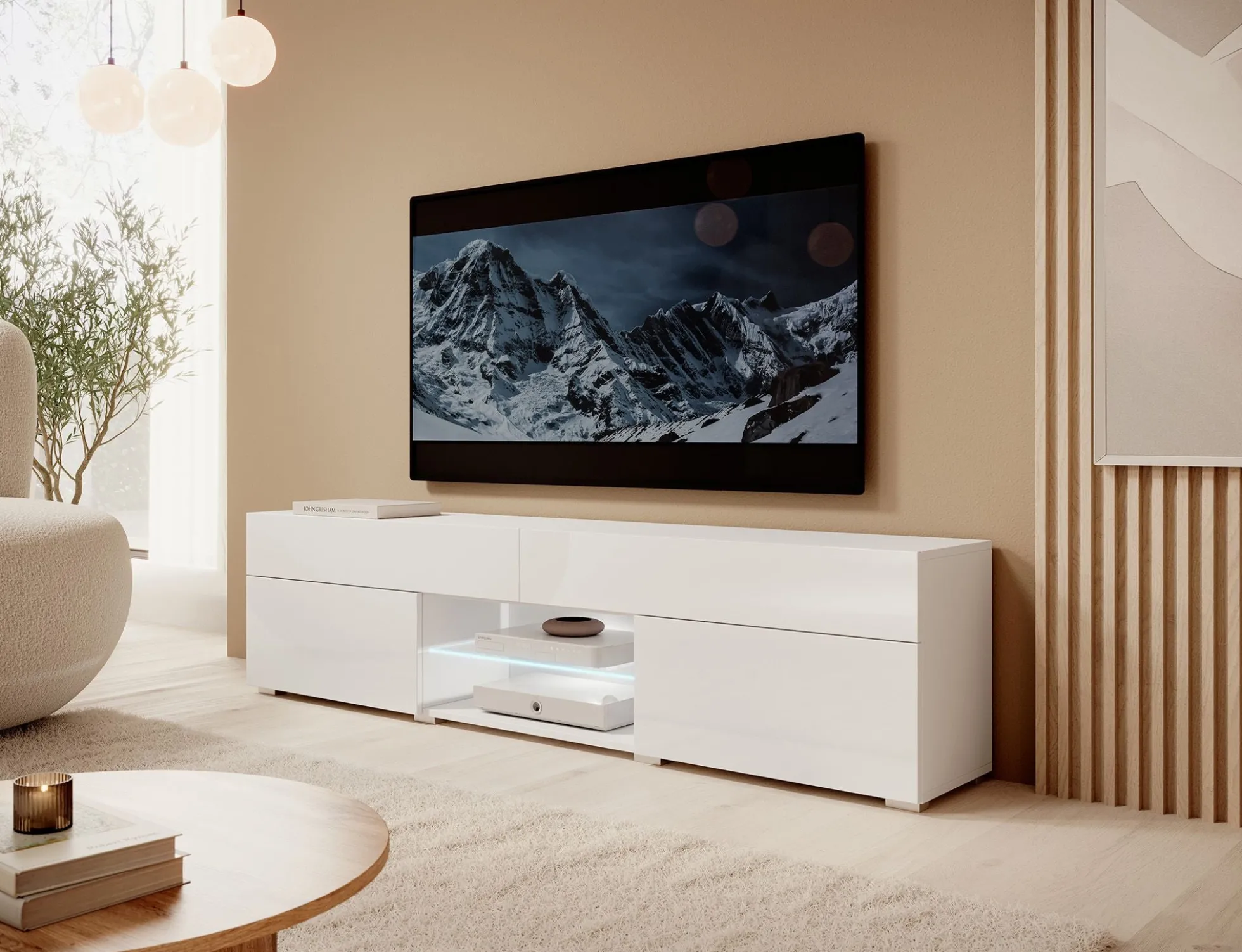 Cruise - TV-Meubel met verlichting - Wit - 180 cm