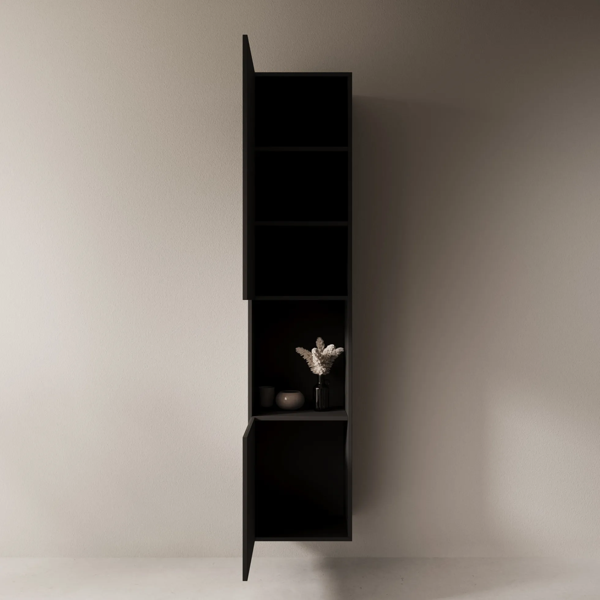 Cruzar 2 - Vitrinekast - Zwart - 40x30x180 cm