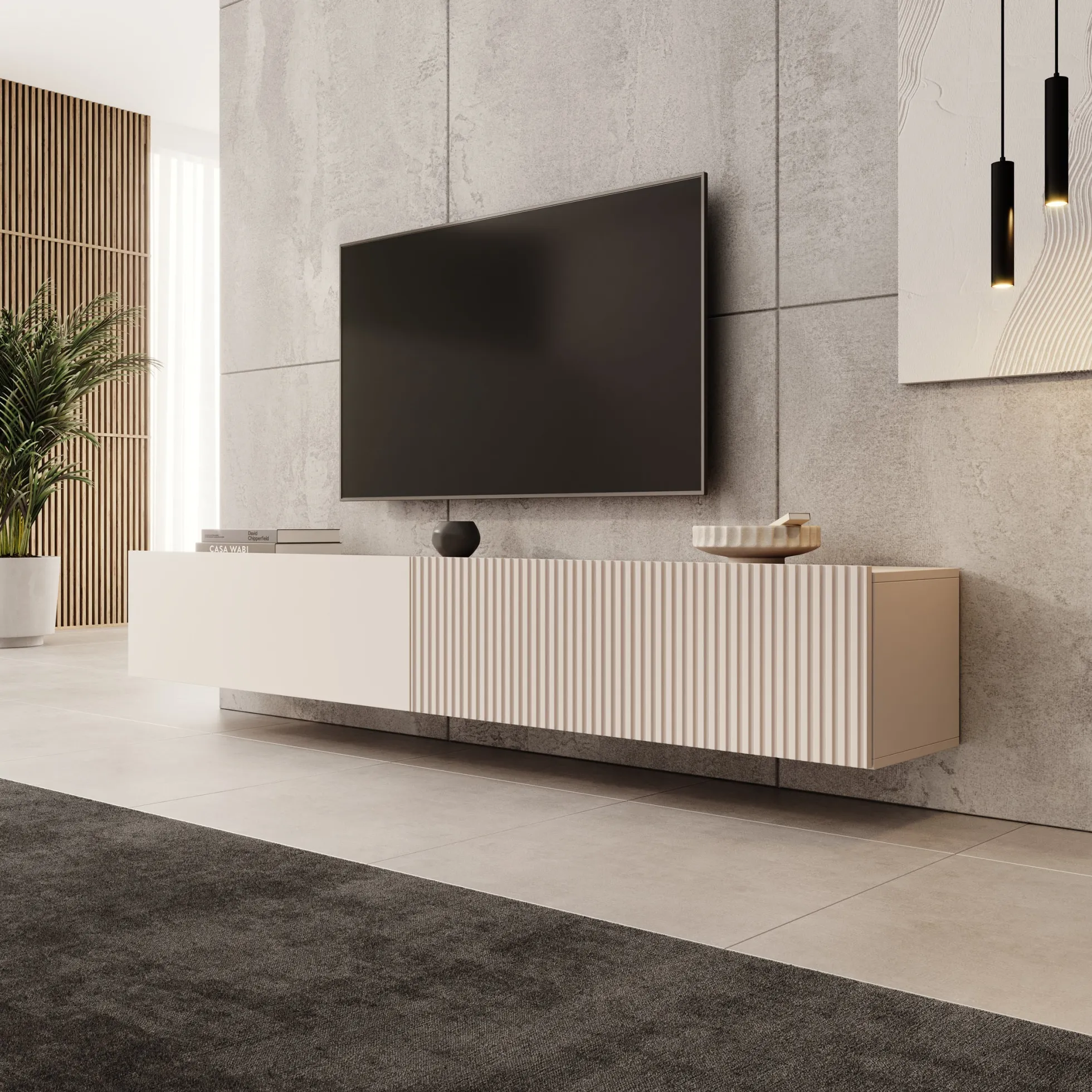 Cruzar - TV-Meubel - Beige - 200x30x31 cm