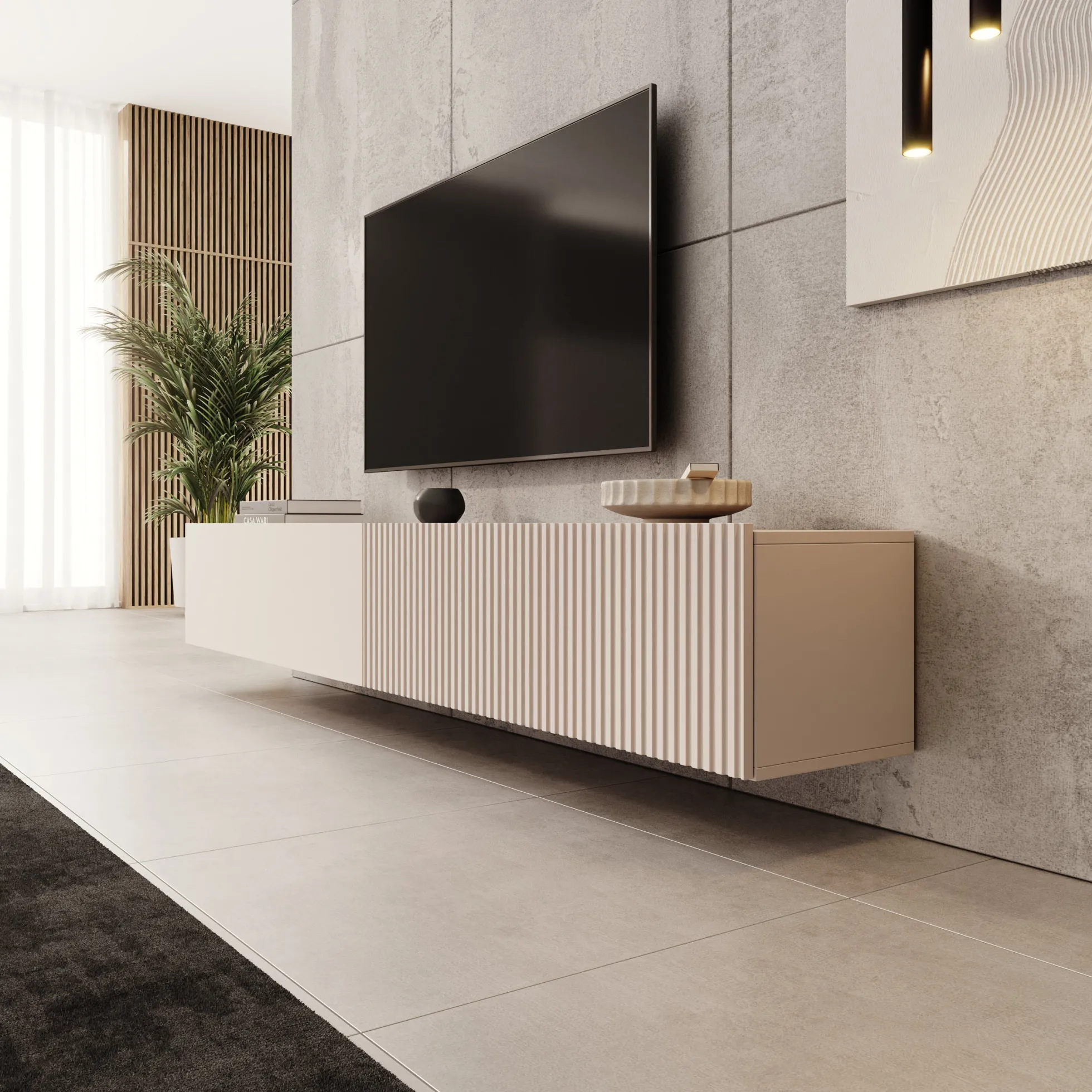 Cruzar - TV-Meubel - Beige - 200x30x31 cm