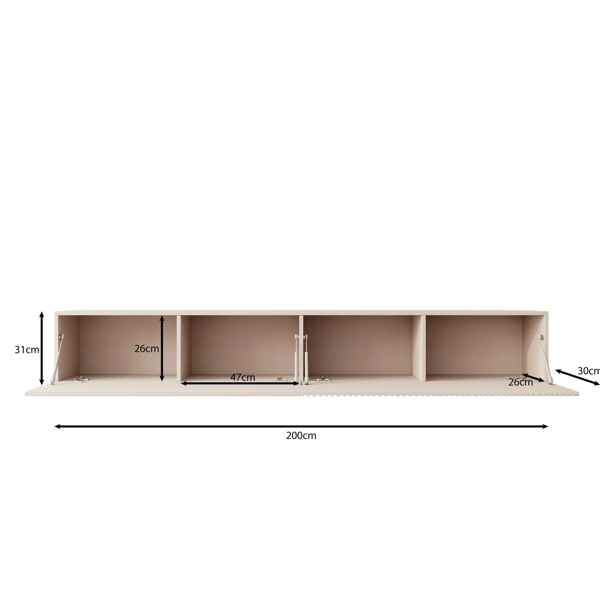 Cruzar - TV-Meubel - Beige - 200x30x31 cm