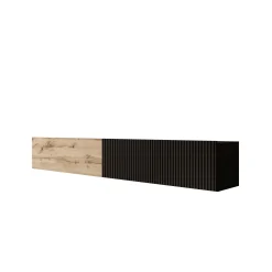 Cruzar - TV-Meubel - Zwart/Eiken - 200x30x31 cm
