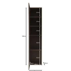 Cruzar - Vitrinekast - Beige - 40x30x180 cm