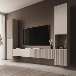 Cruzar - Wandmeubel - Beige - 280x30x180 cm