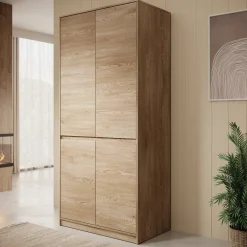 Cuarto - Kledingkast 4-deurs - Eiken - 91x52x198 cm