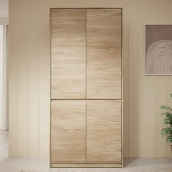 Cuarto - Kledingkast 4-deurs - Eiken - 91x52x198 cm