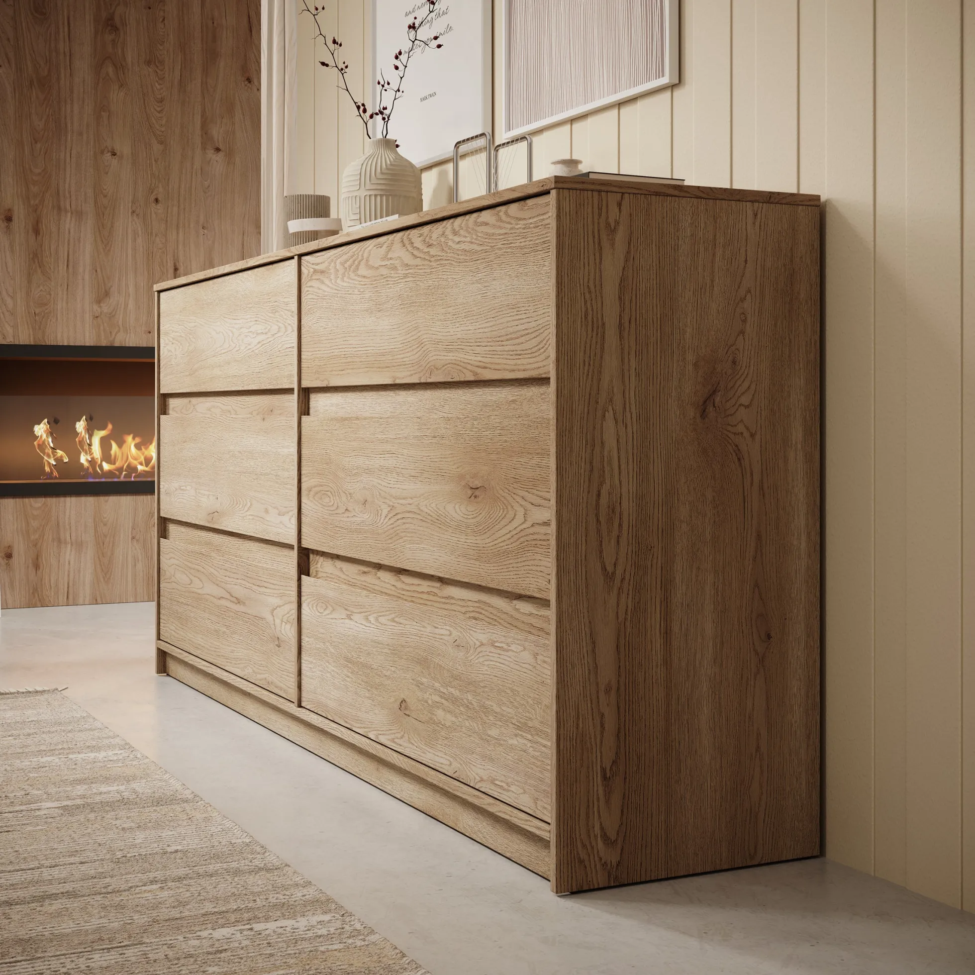 Cuarto - Ladekast - Eiken - 181x40x87 cm