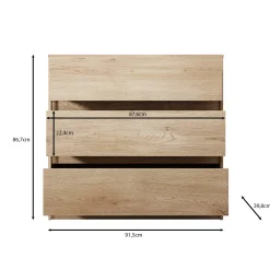 Cuarto - Ladekast - Eiken - 91x40x87 cm
