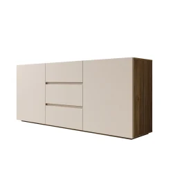 Cumi - Dressoir - Beige/Eikenpatroon - 150x34x64 cm