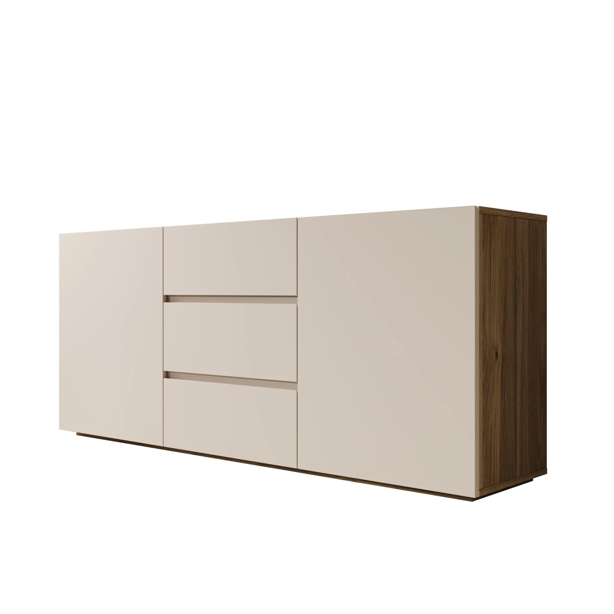 Cumi - Dressoir - Beige/Eikenpatroon - 150x34x64 cm