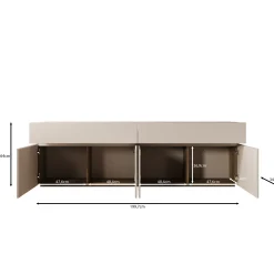 Cumi - Dressoir - Beige/Eikenpatroon - 200x34x64 cm