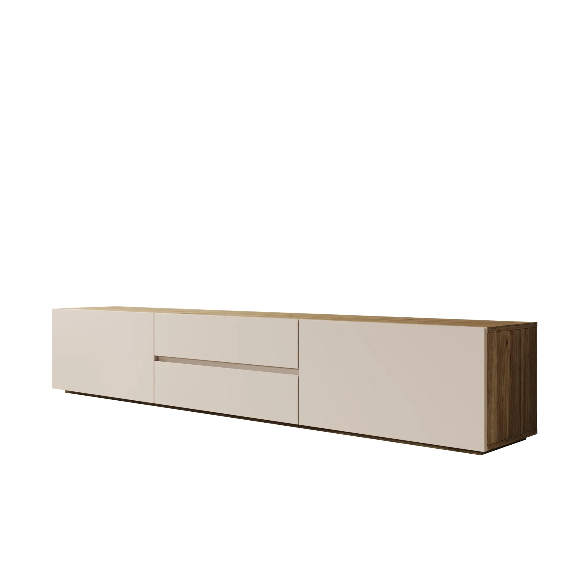 Cumi - TV-Meubel - Beige/Eikenpatroon - 200x34x36 cm