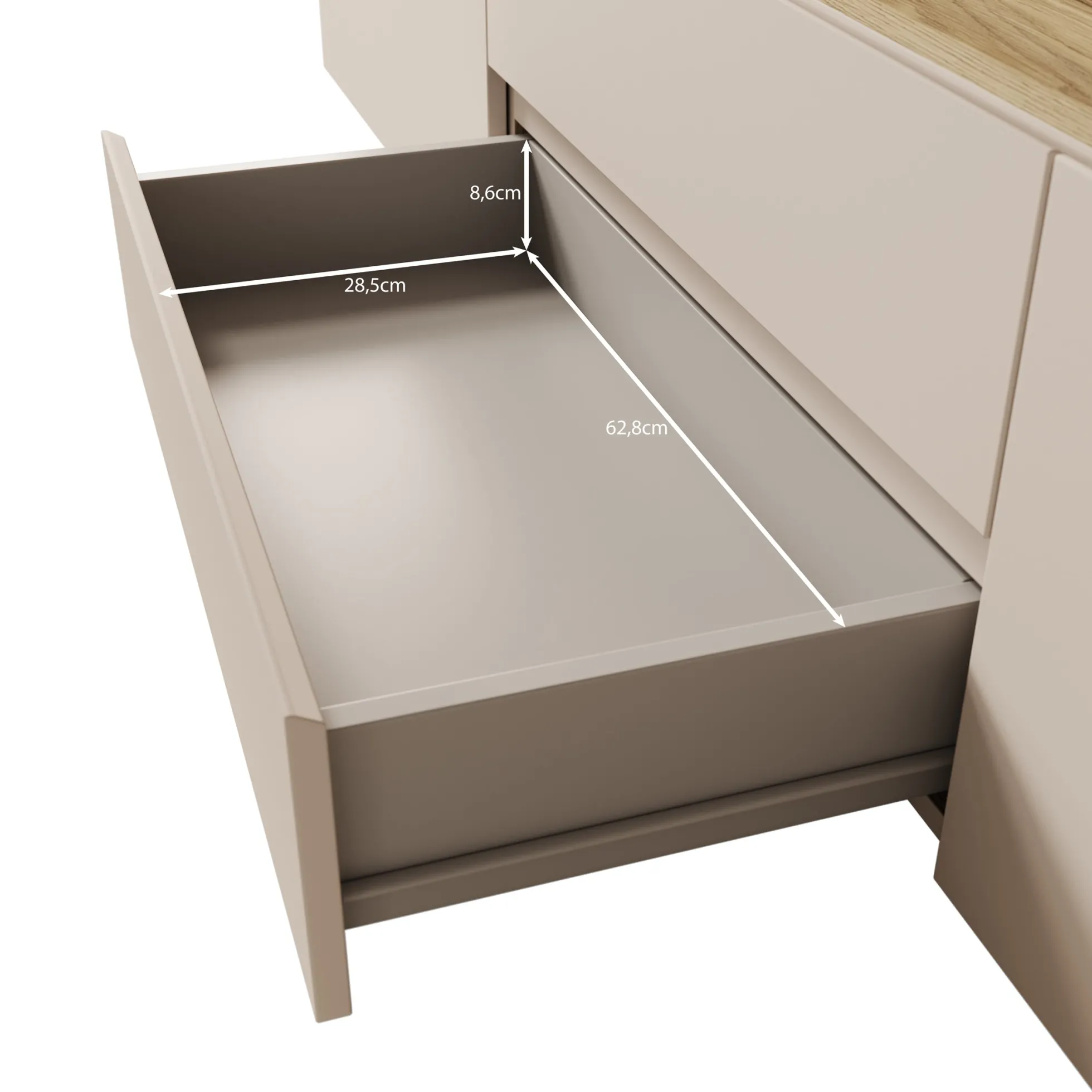 Cumi - TV-Meubel - Beige/Eikenpatroon - 200x34x36 cm