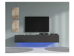 Dario - TV-Meubel met verlichting - Mat zwart - 180 cm