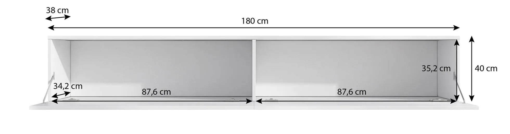 Dario - TV-Meubel met verlichting - Mat zwart - 180 cm
