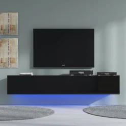 Dario - TV-Meubel met verlichting - Zwart - 180 cm