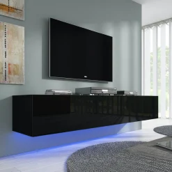 Dario - TV-Meubel met verlichting - Zwart - 180 cm
