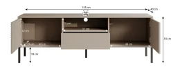 Davey - TV-Meubel met 2 deuren - Beige - 155 cm