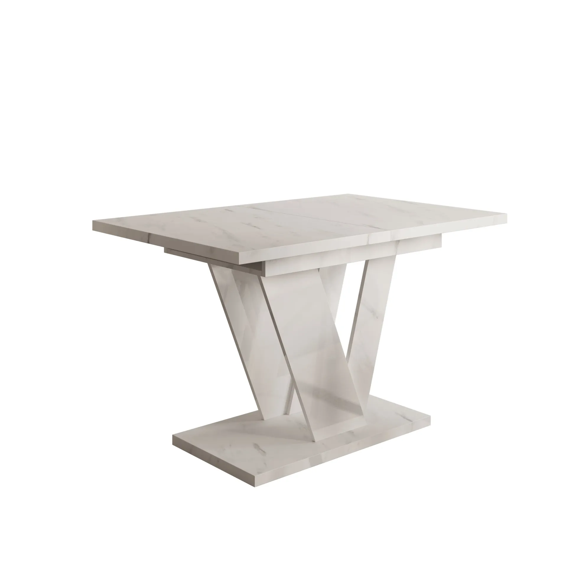 Dayman - Eetkamertafel - Wit/marmerlook - 120x80x76 cm