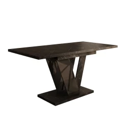 Dayman - Eetkamertafel - Zwart/marmerlook - 120x80x76 cm