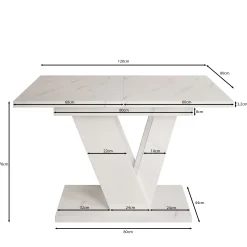 Dayman - Eetkamertafel - Zwart/marmerlook - 120x80x76 cm