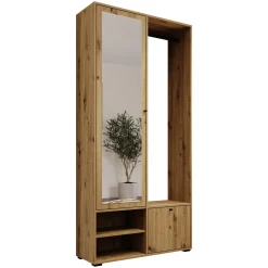 Deacon - Halkast met 2 deuren - Eiken - 90x33x190 cm