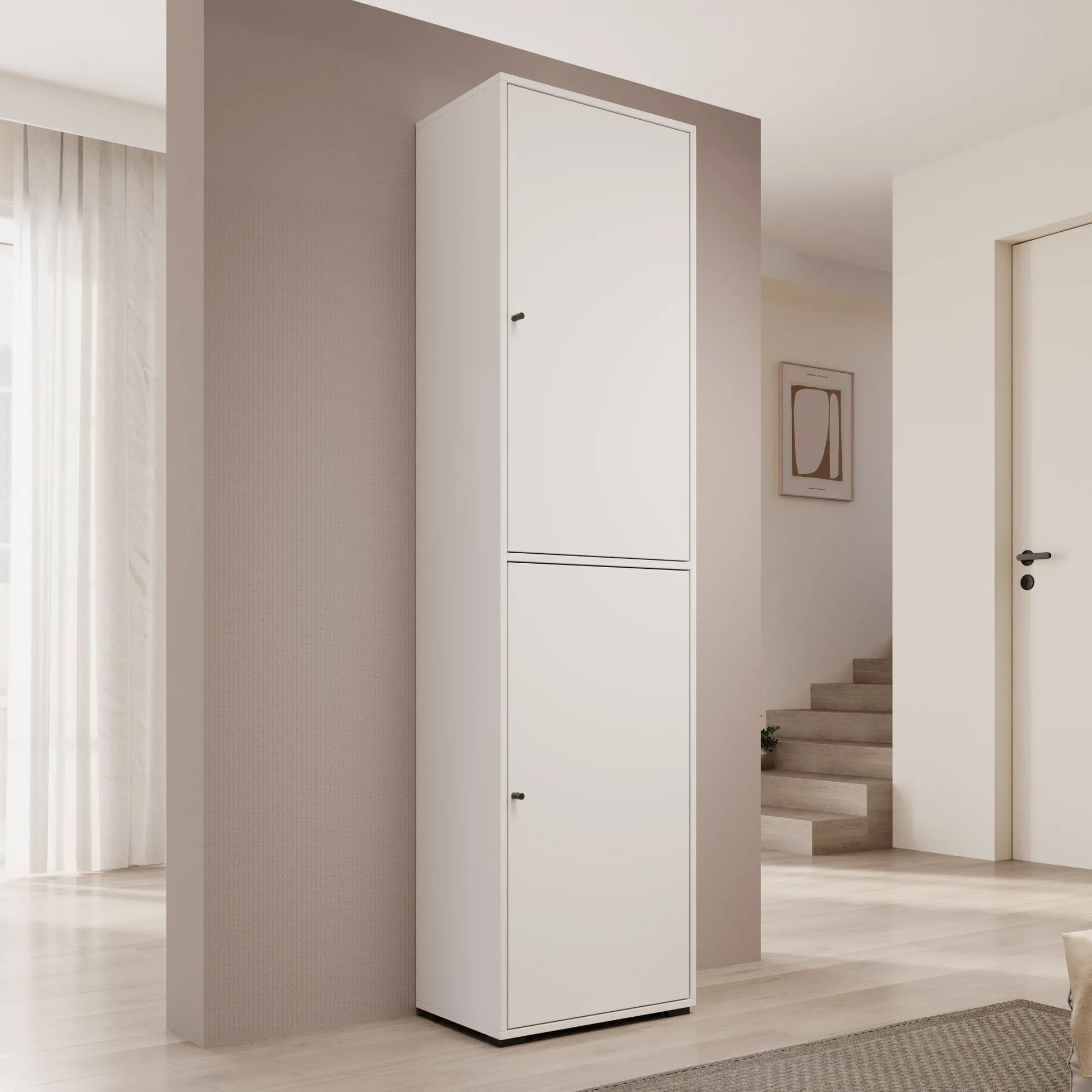 Deacon - Schoenenkast - Wit - 50x33x190 cm