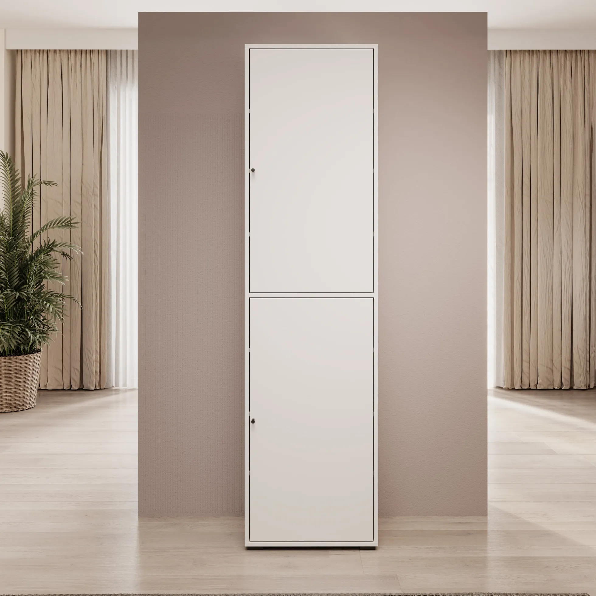 Deacon - Schoenenkast - Wit - 50x33x190 cm