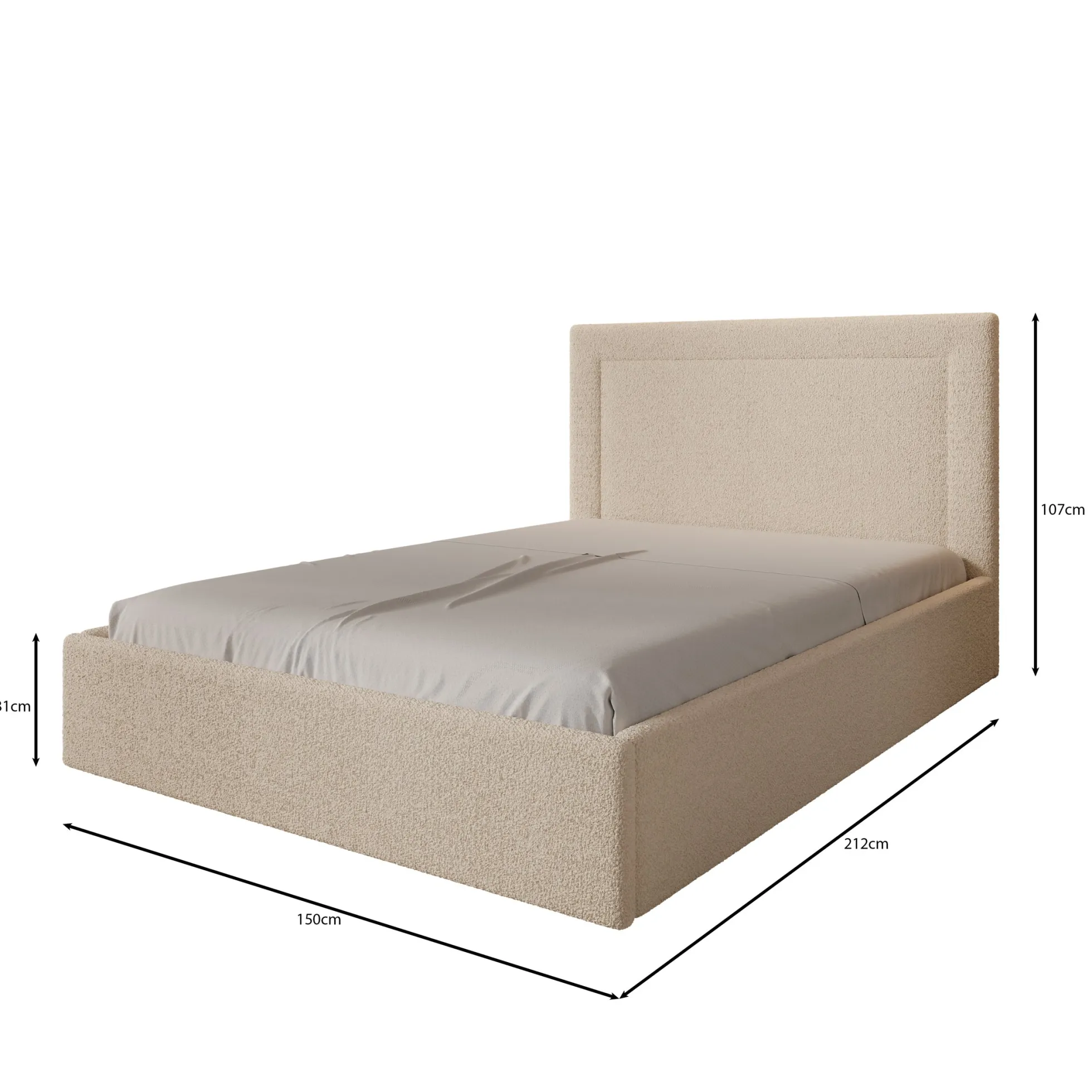Dejada - Tweepersoonsbed - Beige teddystof - 140x200 cm