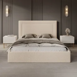 Dejada - Tweepersoonsbed - Beige teddystof - 160x200 cm