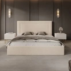 Dejada - Tweepersoonsbed - Beige teddystof - 180x200 cm