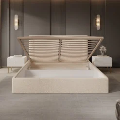 Dejada - Tweepersoonsbed - Beige teddystof - 180x200 cm