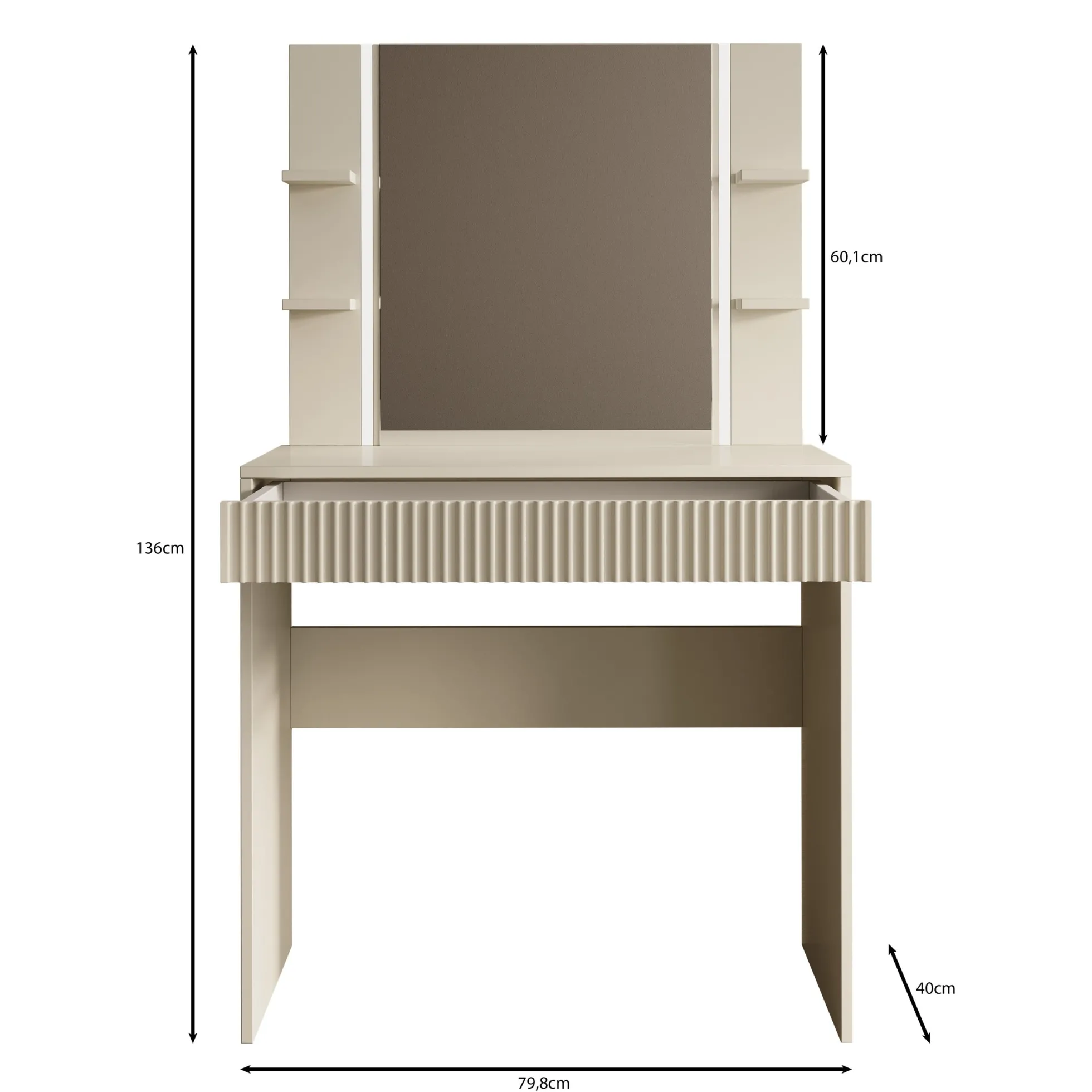Delaware - Kaptafel - Beige - 80x40 cm